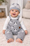 BABY BOY GRAY CUTE PRINTED SALOPET SET - 3