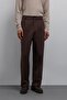 Coffee Relax Fit Pleated Men's Trousers