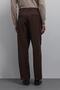 Coffee Relax Fit Pleated Men's Trousers - 4