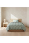 Single Reversible Welsoft Comforter Duvet Set Green 155X215 cm - Dormio Soft Bloom Series