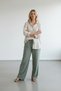 Women's Light Khaki Tencel Wide Leg Pants - 2