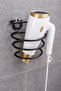 Black Metal Blow Dryer Holder |   Adhesive Wall Mounted Hair Dryer Hanger Organizer - 4