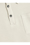 Button Detailed Polo Neck Short Sleeve Cotton T-Shirt - 6