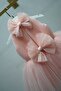 Girl's Special Series Powder Tulle Ruffled Dress with Floral Detail - 4
