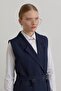 Belted Blazer Basic Vest Navy Blue - 3