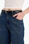 100% Cotton Culotte High Waist Jean Snow Washed Trousers G4935Ax26Sm - 4