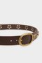 Women's Oval Buckle Faux Leather Daily Belt G7900Axns - 2