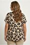 Plus Size Crew Neck Short Sleeve Eyelet Detail Leopard Print Blouse 304127 - 6