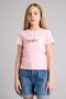 Corded Fabric Ribbed Knit T-Shirt for Girls H5295A826Sm