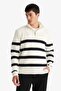 Standard Fit Zippered Collar Knitwear Sweater F7110Ax25Wn - 3