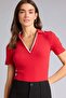 Slim Fit Polo Collar Ribbed Camisole Short Sleeve Polo T-Shirt E5786Ax26Sp