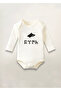 Turkish Bozkurt Wolf Printed Cotton Long Sleeve Snap Fastener Baby Bodysuit Undershirt Jumpsuit - 2