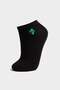 Women's Embroidered Seamless 3-Piece Cotton Booties Socks H1556Axns - 2