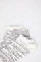Women's Animal Patterned 3-Piece Cotton Booties Socks Z8625Azns - 6