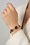 Bronze Stone Almond Beaded Gold Bracelet
