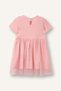 Glittery Ribbed Knit Tulle Dress Baby Girl G9904A526SP - 3