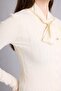 Fitted Bow Collar Knit Sweater G8671AX26SP - 6