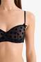 Tulle Coverless Non-Padded Underwire Polka Dot Balconette Black Bra G1553Ax26Sp - 4