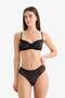 Tulle Coverless Non-Padded Underwire Polka Dot Balconette Black Bra G1553Ax26Sp - 2