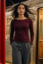 100% Cotton Slim Fit Boat Neck Ribbed T-Shirt G8088Ax26Sp