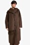 Warm Wool Blend Detachable Scarf Relax Fit Long Cashmere Coat F5550Ax25Wn - 5