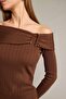 Open Shoulder Buckle Detailed Long Sleeve Blouse G3335Ax25Au - 4