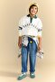 100% Cotton Oversize Wide Fit Polo Collar Printed Long Sleeve T-Shirt for Boys G6167A826Sp - 2