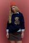 Regular Fit Crew Neck Teddy Bear Print Knit Sweater G6224AX25WN