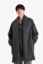 Warm Regular Fit Wool Blend Short Cashmere Coat with Detachable Scarf F7355Ax26Sp - 5