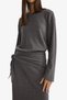 Relax Fit Crew Neck Corded Fabric Ribbed Knit Striped Long Sleeve T-Shirt G6607Ax25Wn - 4