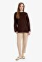 Loose Fit Crew Neck Knitwear Sweater Tunic G6912Ax25Wn - 2
