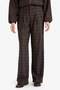 Wide Leg Double Pocket Regular Waist Straight Leg Checkered Trousers G8259Ax25Wn - 3