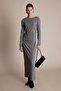 Fitted Crew Neck Combed Cotton Long Sleeve Midi Dress G6952Ax25Wn