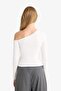 Fitted One Shoulder Tie Detail Long Sleeve Blouse G3669Ax25Wn - 5