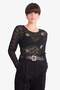 Slim Fit Slim Fit Crew Neck Lace Embroidery Long Sleeve Blouse G5973Ax25Wn - 2