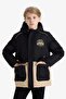 Water Repellent Hooded Zippered Coat for Boys E9357A825Wn - 3