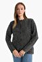 Regular Fit Crew Neck Knitwear Buttoned Cardigan F1103Ax25Au - 4