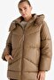 Water Repellent Relax Fit Hooded Zippered Inflatable Parka F2896Ax25Wn - 4