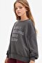 Oversize Wide Fit Crew Neck Printed Sweatshirt for Girls G2462A825Wn