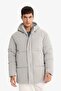 Warm Water Repellent Regular Fit Hooded Pocketed Lined Windproof Zippered Parka F0431Ax25W - 4