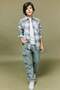 Warm 100% Cotton Oversize Wide Fit Polo Collar Checkered Flannel Long Sleeve Shirt for Boys G3 - 2