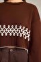 Crop Crew Neck Embroidered Knitwear Sweater G6303Ax25Wn - 5