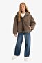 Water Repellent Waterproof Hooded Zippered Inflatable Coat Girl Child E9813A825Au - 2
