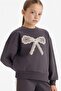 Overshirt Fit Printed Soft Fleece Inside Sweatshirt for Girls G6269A825Wn