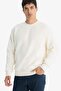 Relax Fit Crew Neck Fleece Sweatshirt F3685Ax25Wn