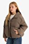 Water Repellent Waterproof Hooded Zippered Inflatable Coat Girl Child E9813A825Au - 4