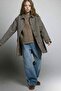 Jacket with Collar and Buttons, Checkered Cashmere Coat for Girls G2580A825Wn