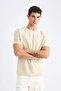 Regular Fit Crew Neck Short Sleeve Textured Cross Woven T-Shirt E2632Ax25Sm - 6