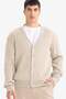 Standard Fit V-Neck Buttoned Knitwear Cardigan F3677Ax25Wn