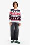 New Year's Themed Crew Neck Knitwear Sweater for Boys F9232A825Cw - 2